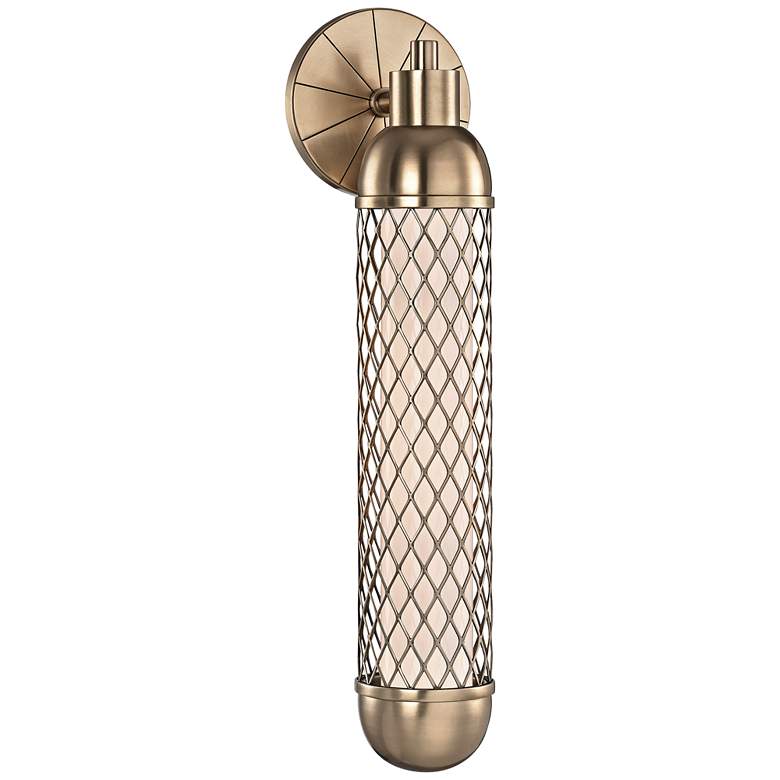 Image 1 Hudson Valley Hayes 19 1/4 inchH Aged Brass LED Wall Sconce