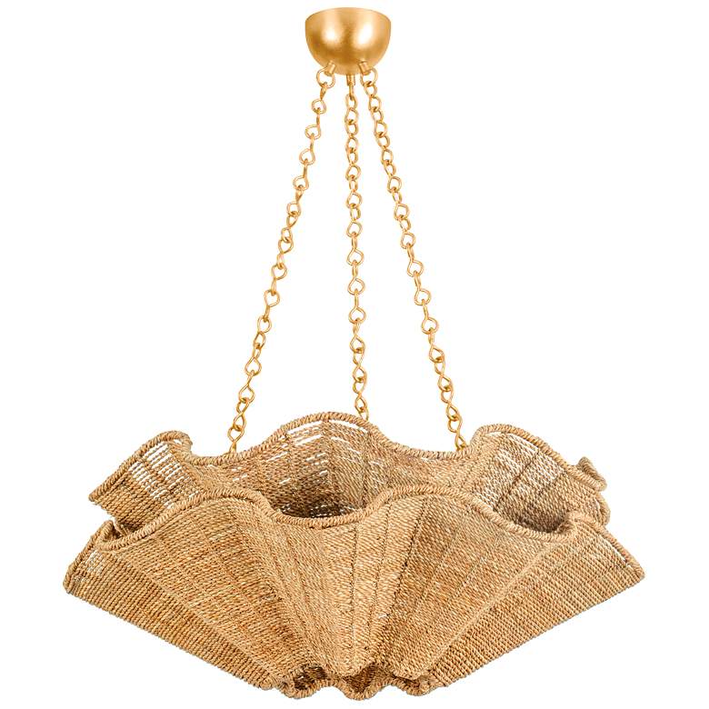 Image 2 Hudson Valley Hayworth 30 1/4" Woven Rope Shell Coastal Chandelier