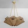 4_Hudson Valley Hayworth 30 1/4" Woven Rope Shell Coastal Chandelier more views
