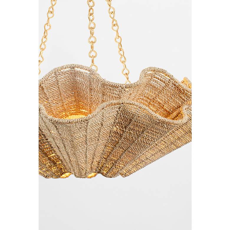 Image 7 Hudson Valley Hayworth 30 1/4" Woven Rope Shell Coastal Chandelier more views