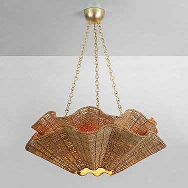Hudson Valley Hayworth 30 1/4" Woven Rope Shell Coastal Chandelier