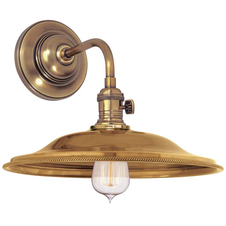 Image 1 Hudson Valley Heirloom 8 1/2" High Aged Brass Wall Sconce