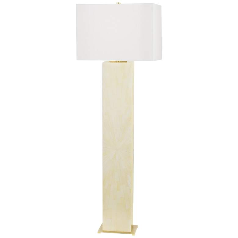 Image 1 Hudson Valley Hewlett Faux Ivory Horn Column Floor Lamp