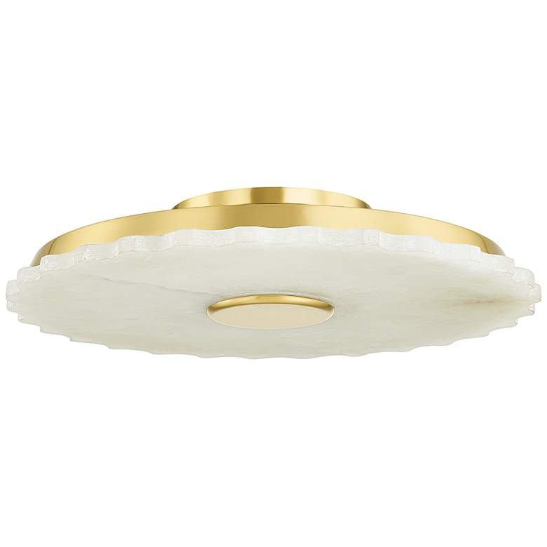 Image 1 Hudson Valley Highland falls 16" Wide Aged Brass 1 Light LED Flush Mou