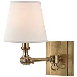 Hudson Valley Hillsdale 10&quot; High Aged Brass Wall Sconce