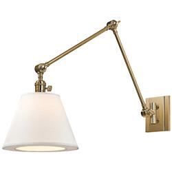 Hudson Valley Hillsdale 10" Wide Swivel Brass Wall Sconce