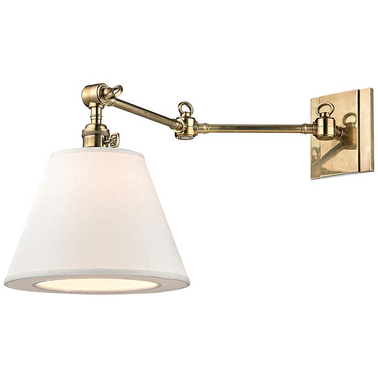 Image 1 Hudson Valley Hillsdale 12 3/4" Wide Brass Wall Sconce