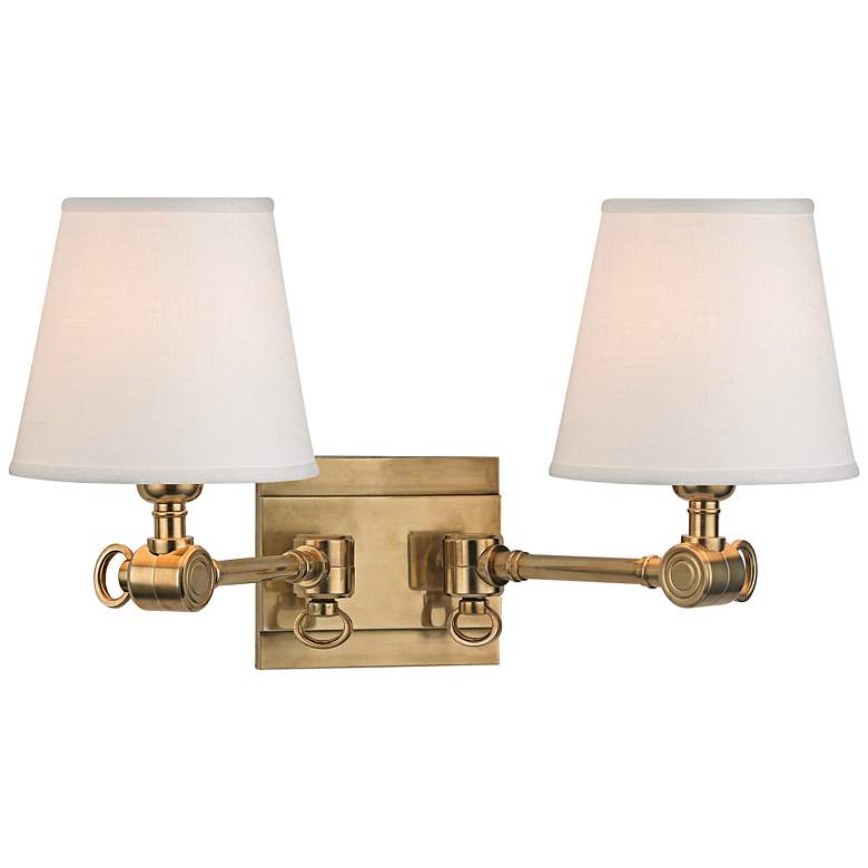 Image 1 Hudson Valley Hillsdale 18 inch Wide Aged Brass Wall Sconce