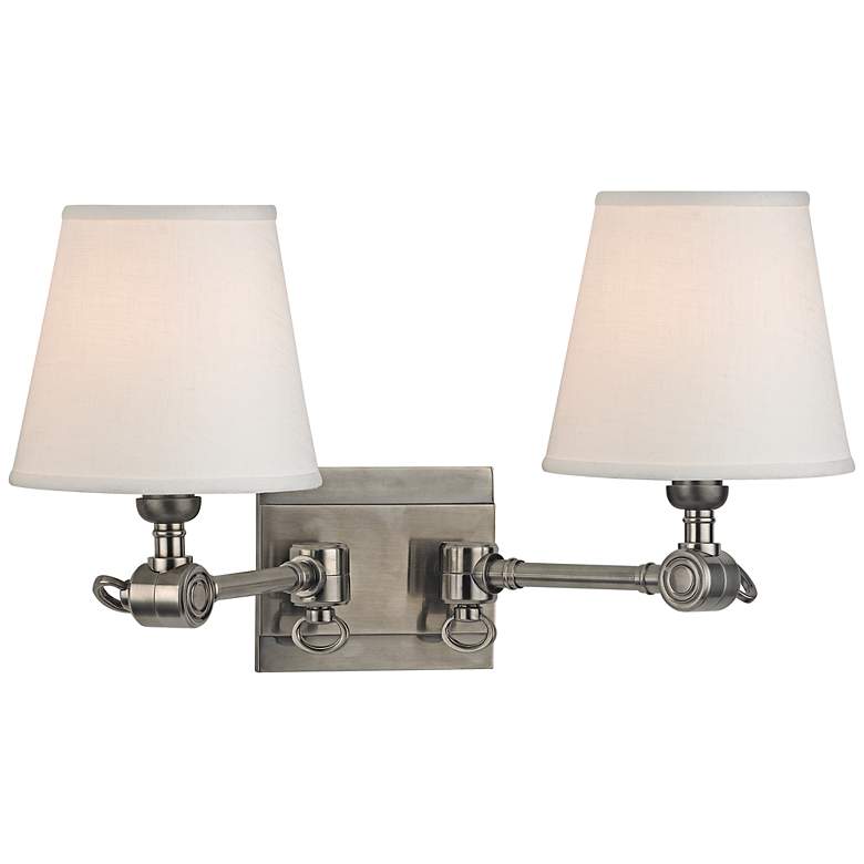 Image 1 Hudson Valley Hillsdale 18 inch Wide Nickel Wall Sconce