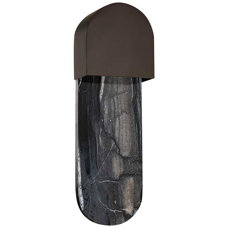 Image 1 Hudson Valley Hobart 16" High Black Brass Wall Sconce