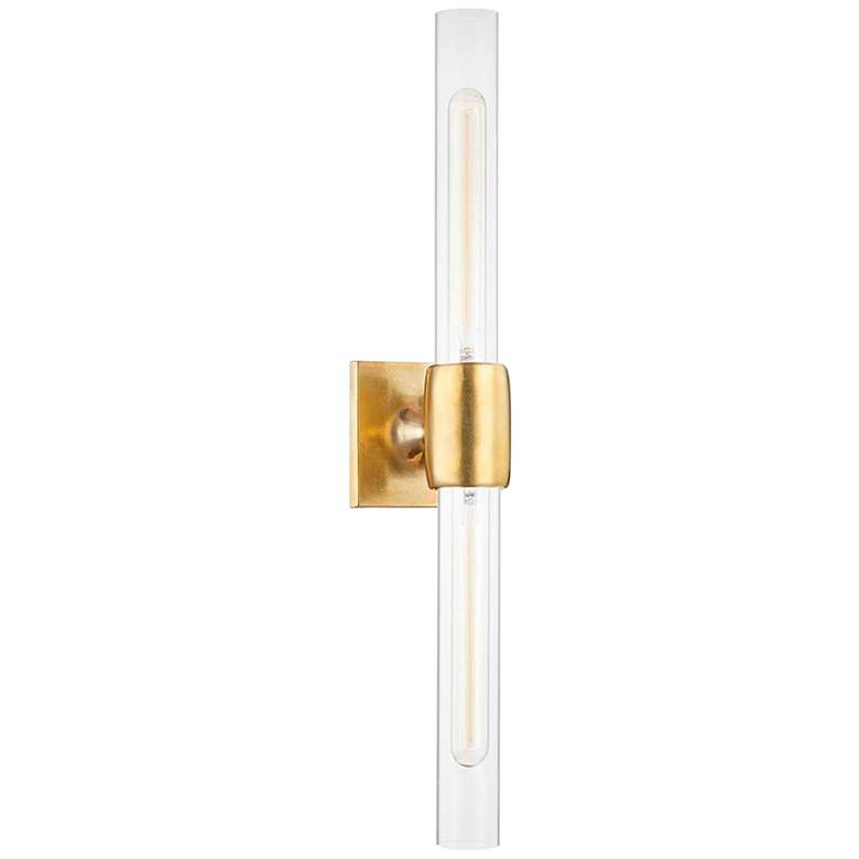 Image 2 Hudson Valley Hogan 24 1/2"W Aged Brass 2-Light Bath Light
