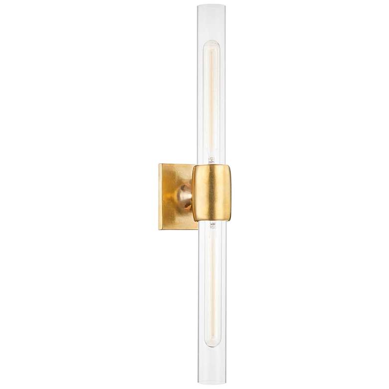 Image 2 Hudson Valley Hogan 24 1/2 inchW Aged Brass 2-Light Bath Light