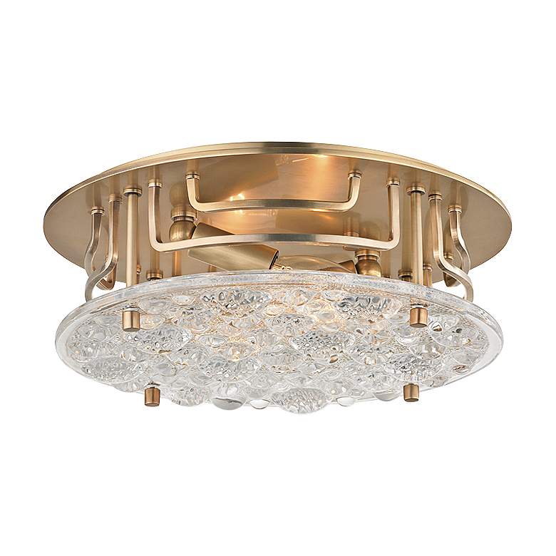 Image 1 Hudson Valley Holland 11 1/4 inch Wide Aged Brass Ceiling Light