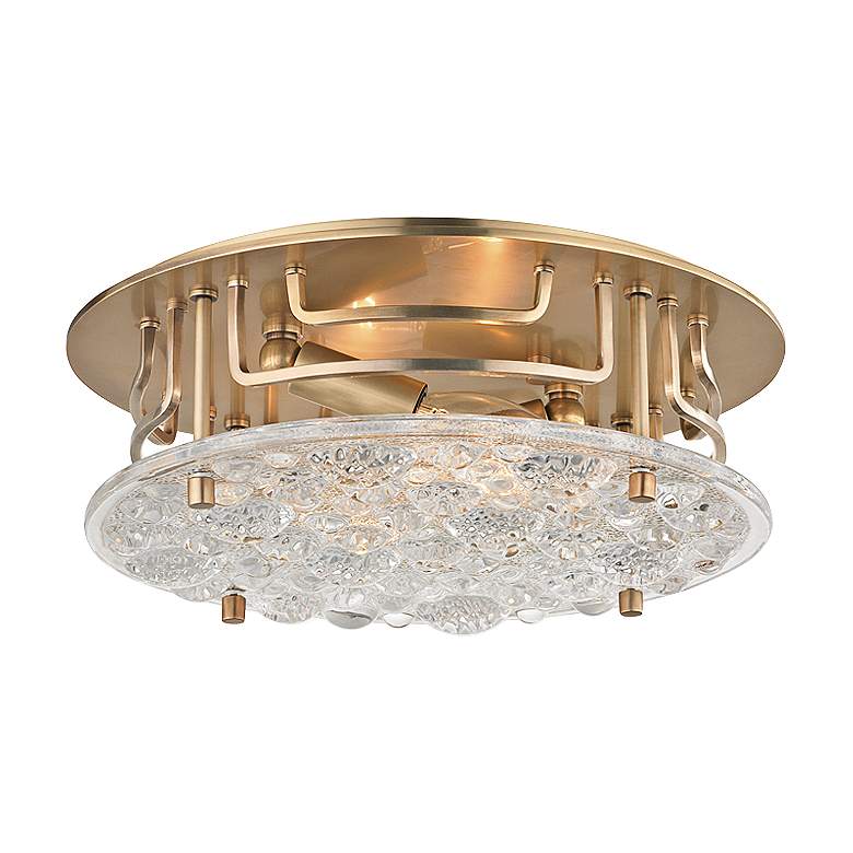 Image 1 Hudson Valley Holland 11 1/4" Wide Aged Brass Ceiling Light