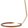 Hudson Valley Holtsville 45" Brass and Saddle Leather LED Floor Lamp