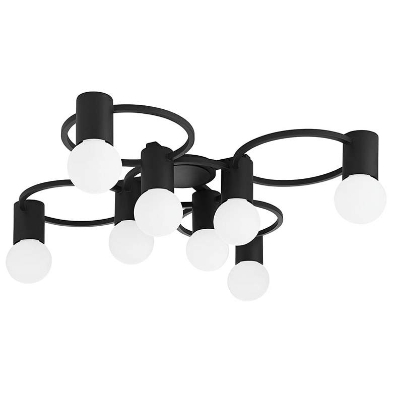 Image 1 Hudson Valley Hope 28" Wide 8-Light Textured Black Ceiling Light