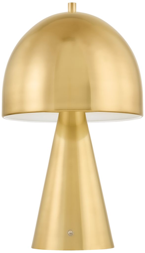 Image 2 Hudson Valley Hopkinton Rechargeable Table Lamp 8.75 Inch In Aged Brass