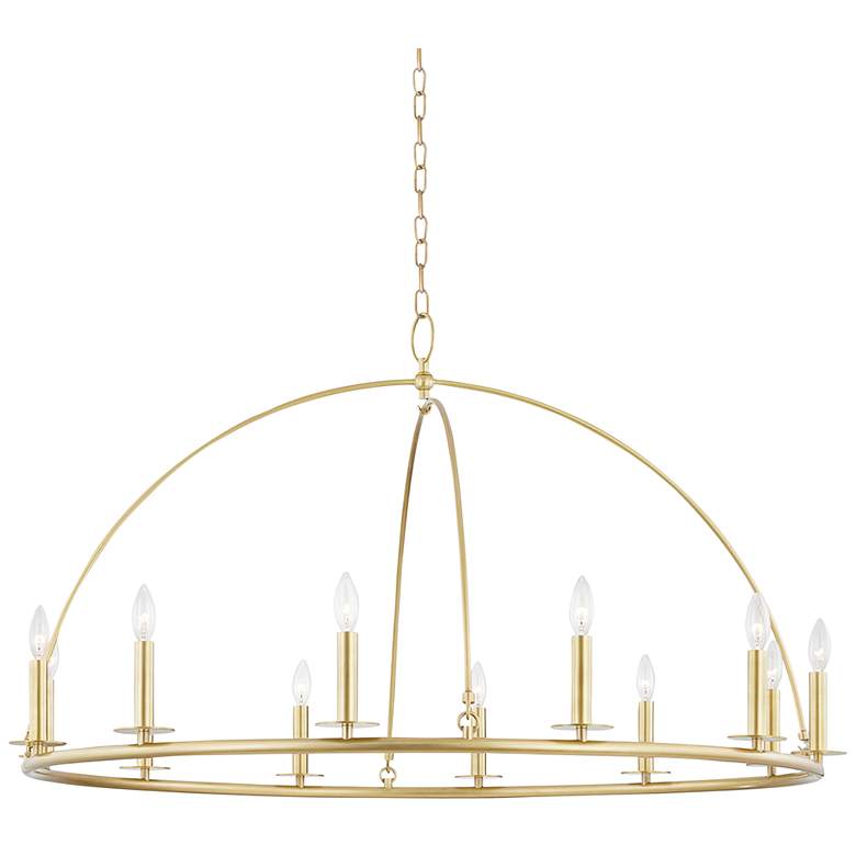 Image 1 Hudson Valley Howell 47" Wide Aged Brass 12-Light Chandelier