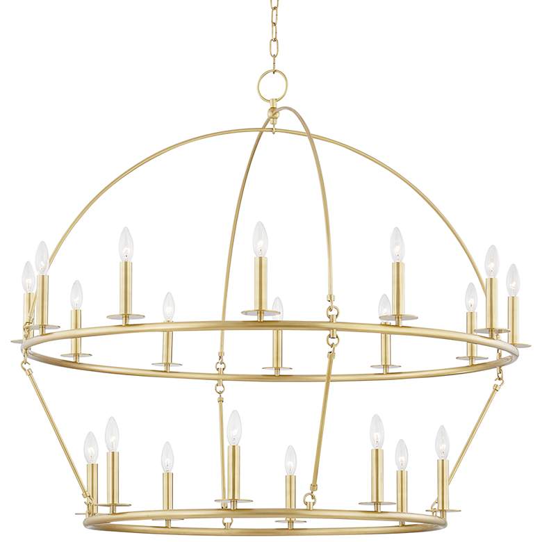 Image 1 Hudson Valley Howell 47 inch Wide Aged Brass 20-Light Chandelier