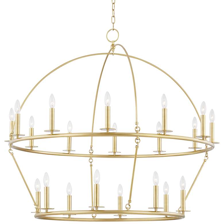 Image 1 Hudson Valley Howell 47" Wide Aged Brass 20-Light Chandelier