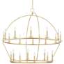 1_Hudson Valley Howell 47" Wide Aged Brass 20-Light Chandelier