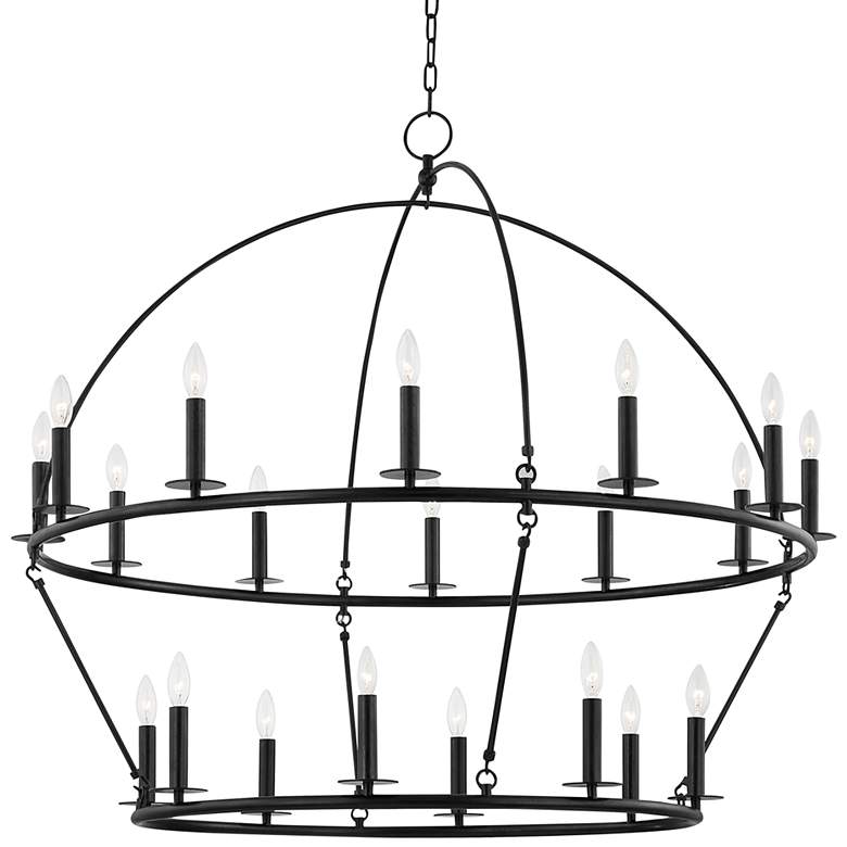 Image 1 Hudson Valley Howell 47" Wide Aged Iron 20-Light Chandelier