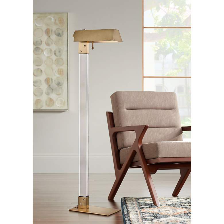 Image 1 Hudson Valley Hunts Point Aged Brass Floor Lamp
