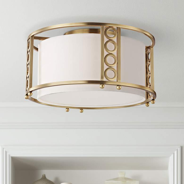 Image 1 Hudson Valley Infinity 16" Wide Aged Brass Ceiling Light