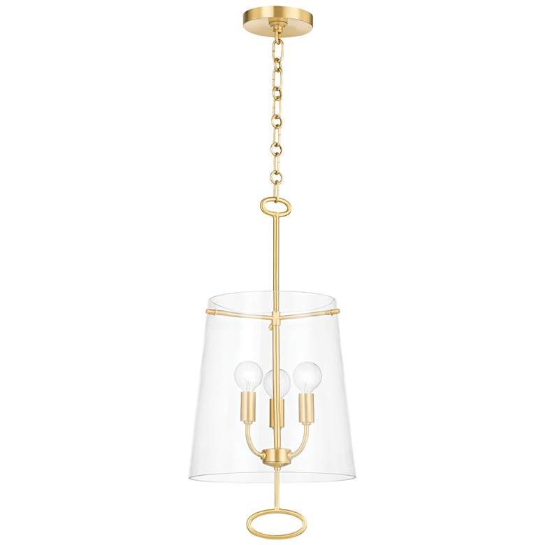 Image 1 Hudson Valley James 11" Wide 3-Light Gold and Glass Modern Pendant