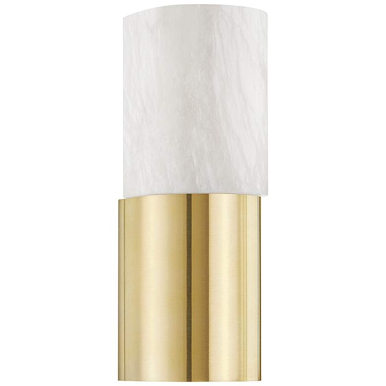 Image 1 Hudson Valley Jamesport 13 3/4" High Aged Brass Wall Sconce