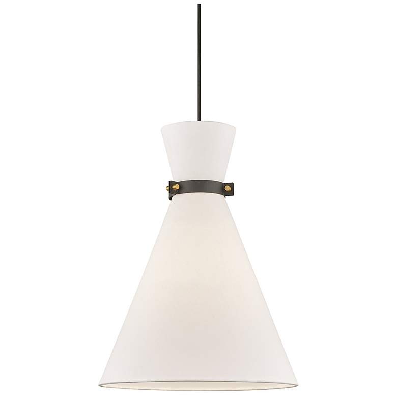 Image 1 Hudson Valley Julia 15 1/2" Wide White Modern Cone Pendant