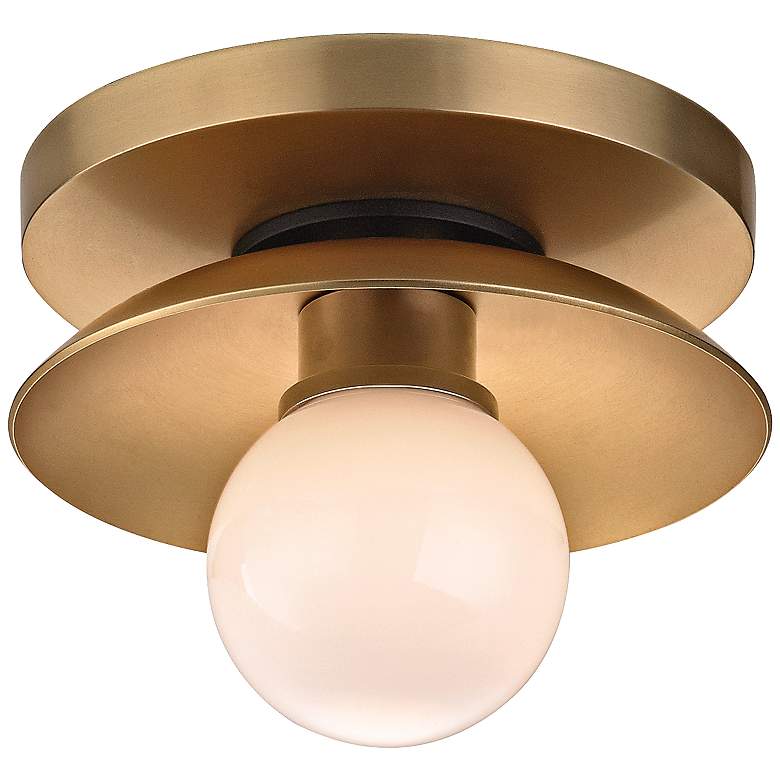 Image 2 Hudson Valley Julien 4 3/4"H Aged Brass LED Wall Sconce more views