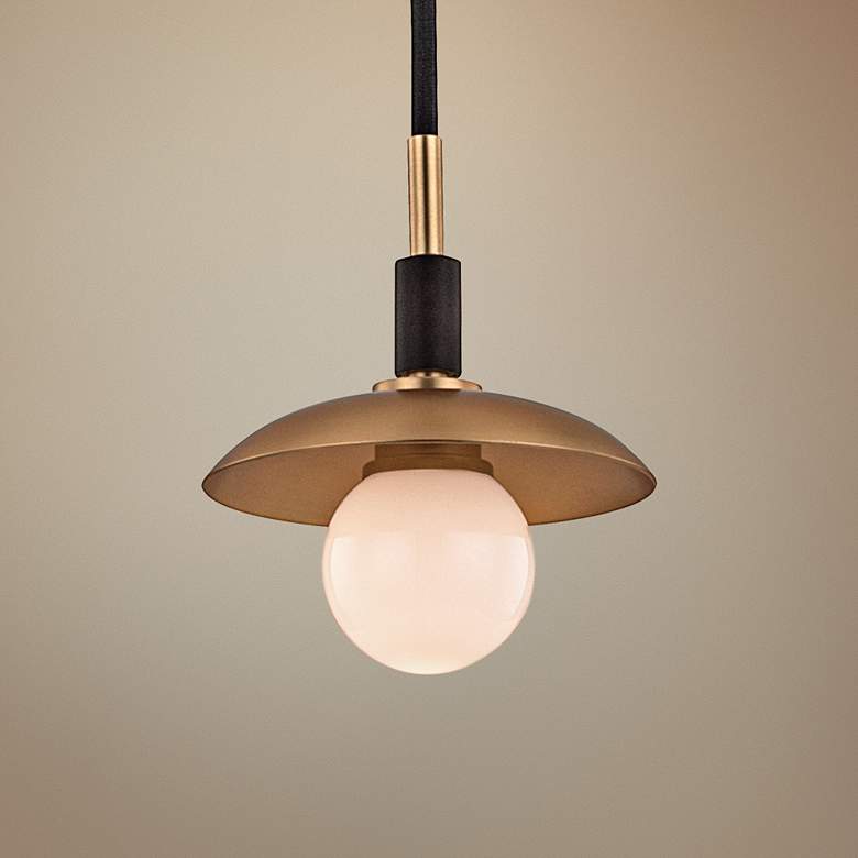 Image 1 Hudson Valley Julien 4 3/4"Wide Aged Brass LED Mini Pendant