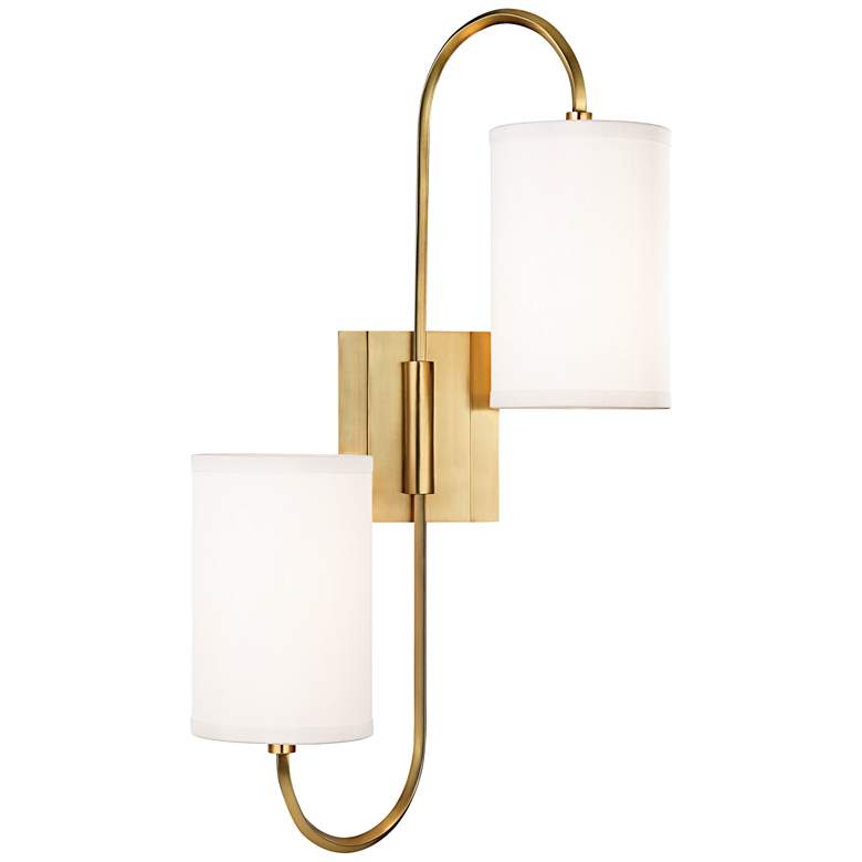 Image 1 Hudson Valley Junius 22" High 2-Light Aged Brass Sconce