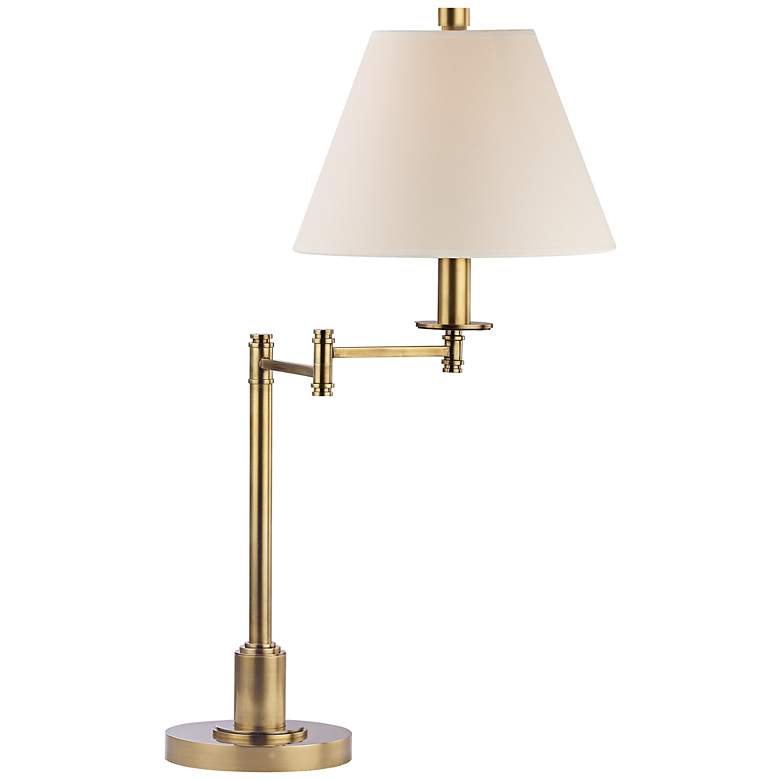 Image 1 Hudson Valley Kennett Vintage Brass Swing Arm Table Lamp