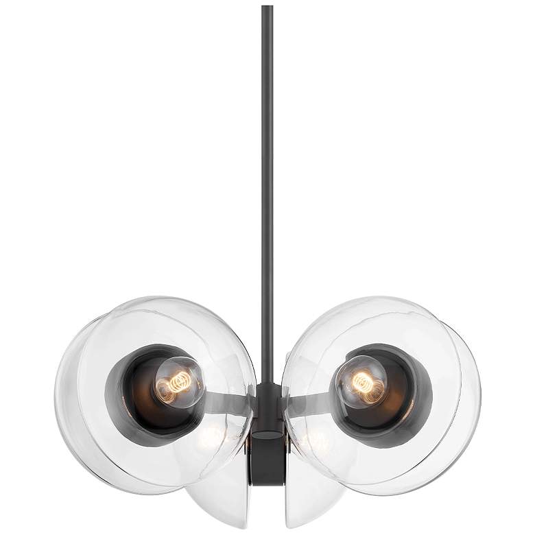 Image 1 Hudson Valley Kert 27" Wide Black Brass 6 Light Chandelier