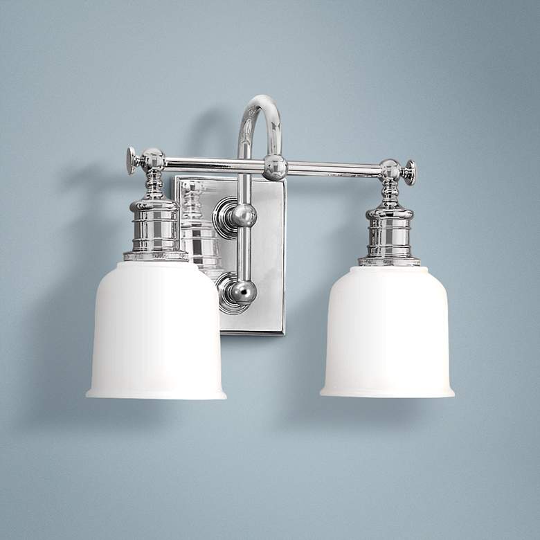 Image 1 Hudson Valley Keswick 13 1/2 inch Wide Chrome 2-Light Bath Light