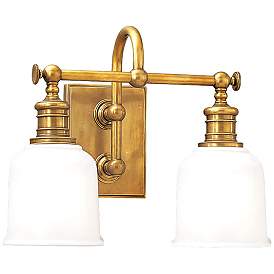 Image1 of Hudson Valley Keswick 13 1/2"W Aged Brass Two-Light Sconce