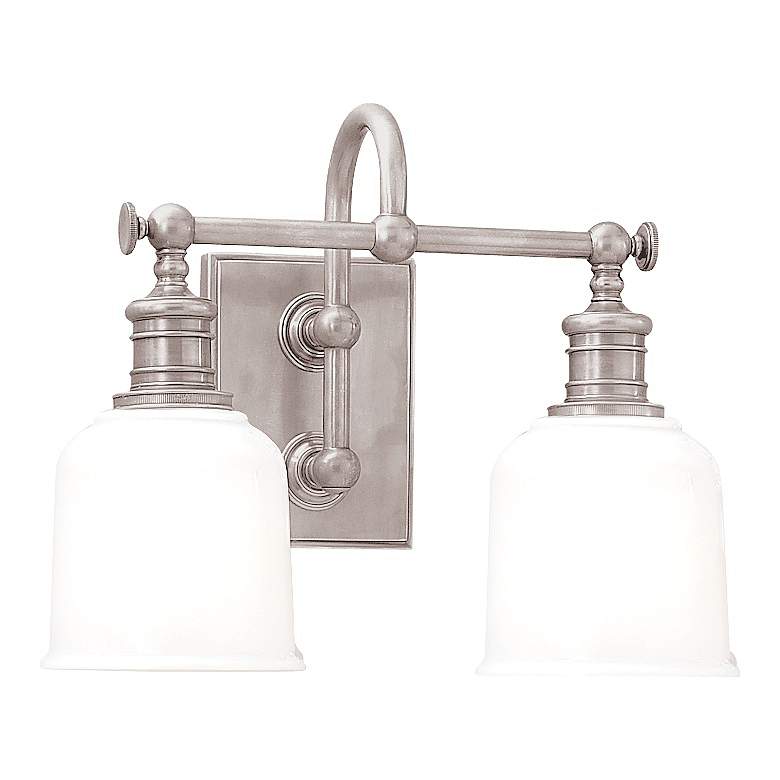 Image 1 Hudson Valley Keswick 13 1/2"W Satin Nickel Bath Light