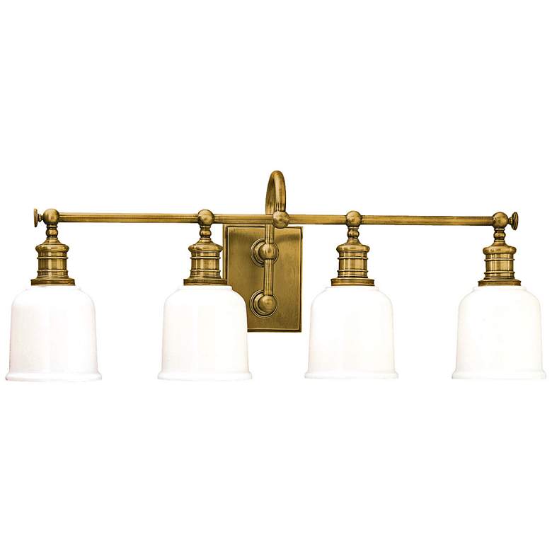 Image 1 Hudson Valley Keswick 29 inch Wide Aged Brass Bath Light