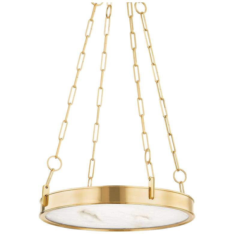 Image 1 Hudson Valley Kirby 20 inch Wide Aged Brass 1 Light LED Chandelier