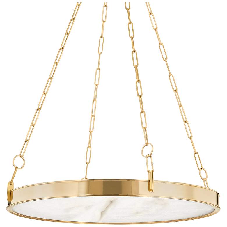 Image 1 Hudson Valley Kirby 30 inch Wide Aged Brass 1 Light LED Chandelier