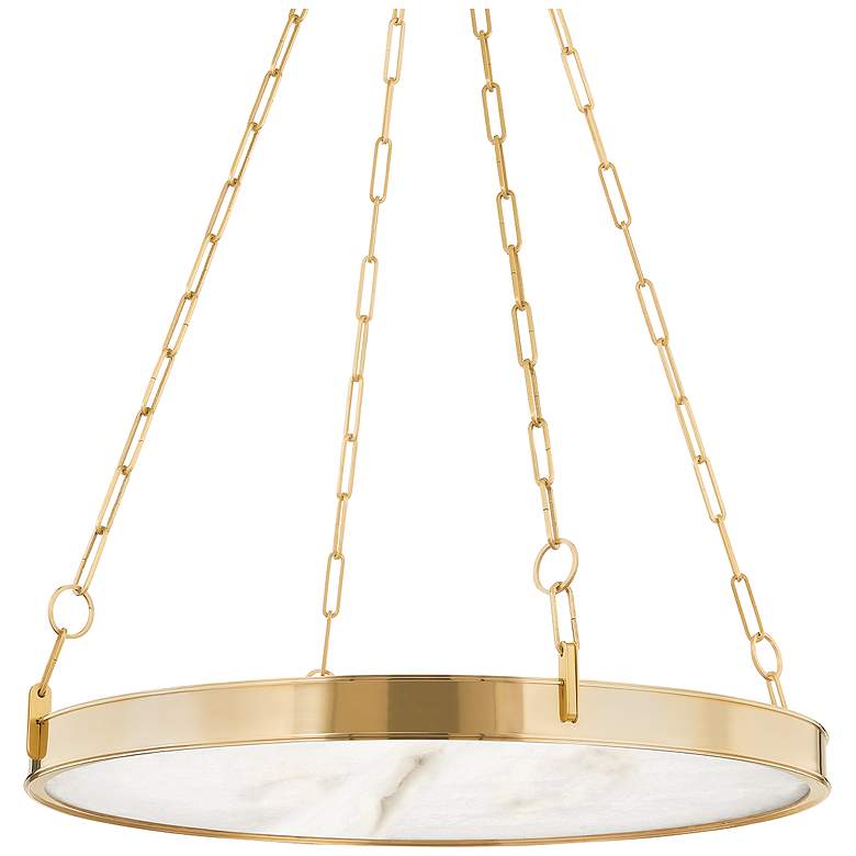 Image 1 Hudson Valley Kirby 30" Wide Aged Brass 1 Light LED Chandelier