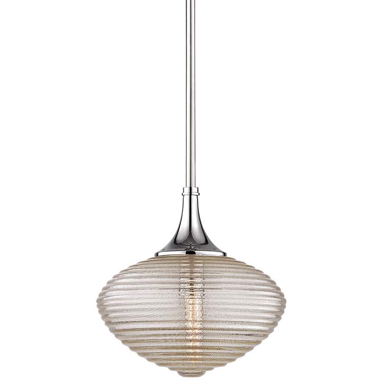 Image 1 Hudson Valley Knox 12 inch Wide Polished Nickel Mini Pendant