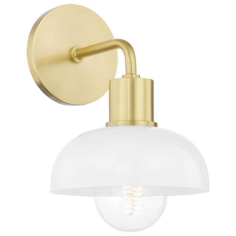 Image 1 Hudson Valley Kyla 10 3/4" High Aged Brass Wall Sconce
