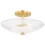 Hudson Valley Lago 16 1/4"W Aged Brass 3-Light Ceiling Light