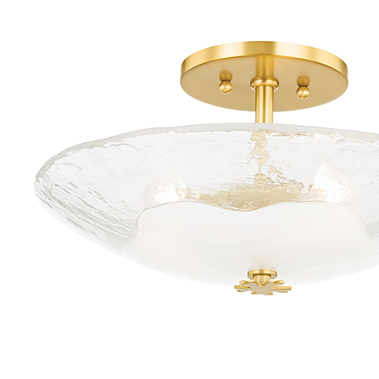Image 2 Hudson Valley Lago 16 1/4"W Aged Brass 3-Light Ceiling Light more views