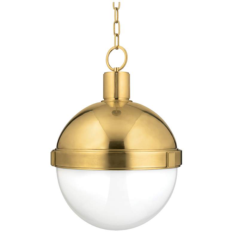 Image 1 Hudson Valley Lambert 14.5" Wide Aged Brass 1 Light Pendant