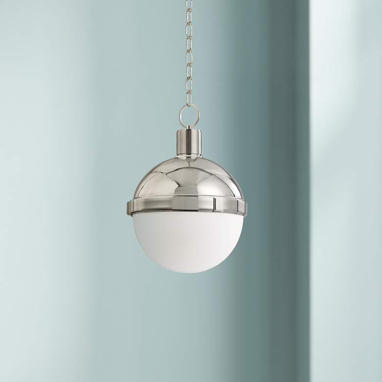 Image 1 Hudson Valley Lambert 9 1/2"W Polished Nickel Mini Pendant