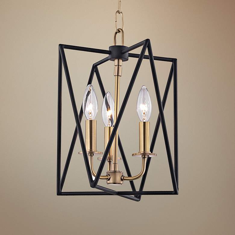 Image 1 Hudson Valley Laszlo 10 1/4" Wide Aged Brass Mini Pendant